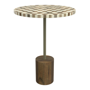 Table d'appoint ronde en bois de manguier et résine  D45 cm - Slimi