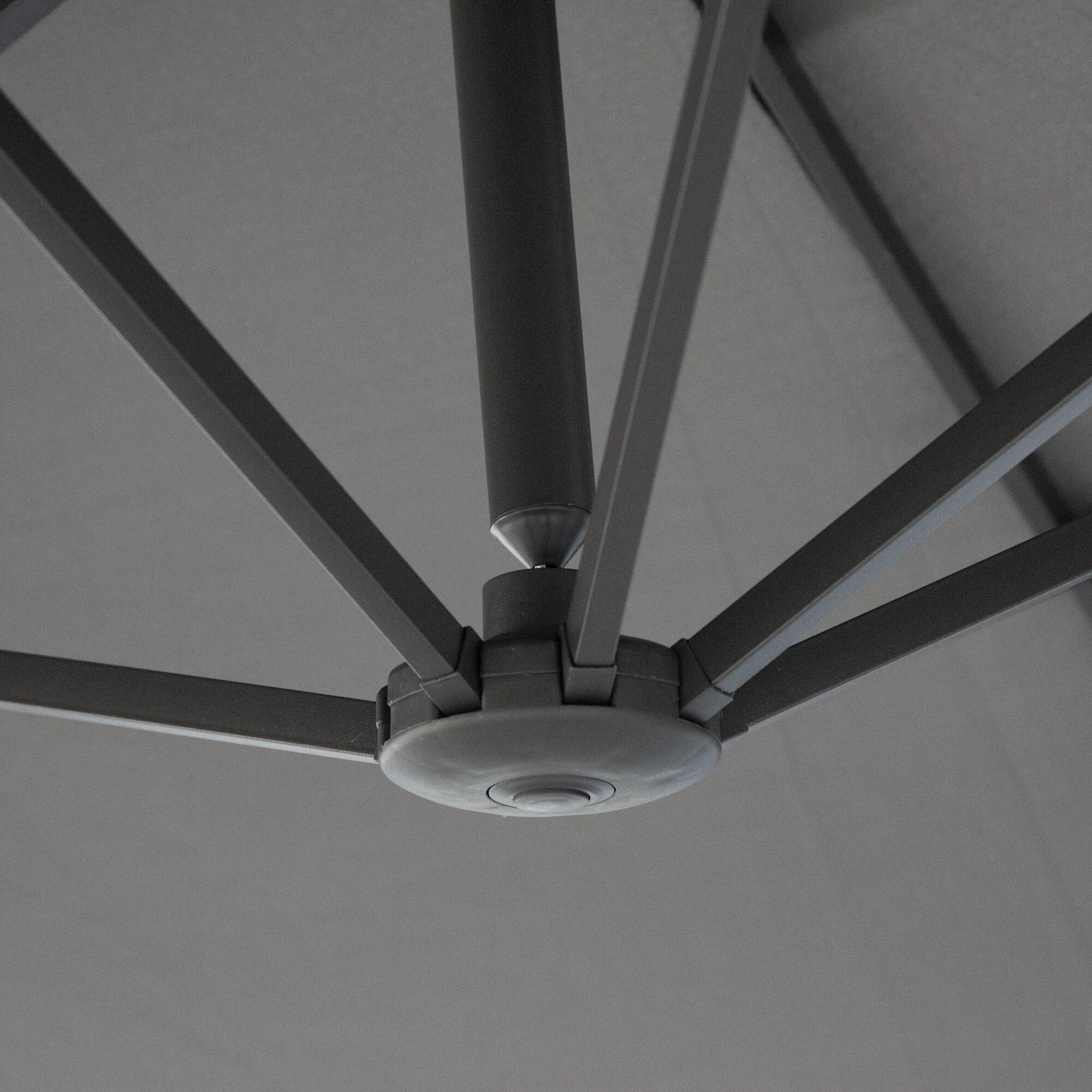 Sombrilla Doble 4,55x2,65 m Sombrilla Terraza Exterior con Manivela Manual Resistente al Agua y Protección Solar Sombrilla Grande para Terraza Playa Piscina Gris