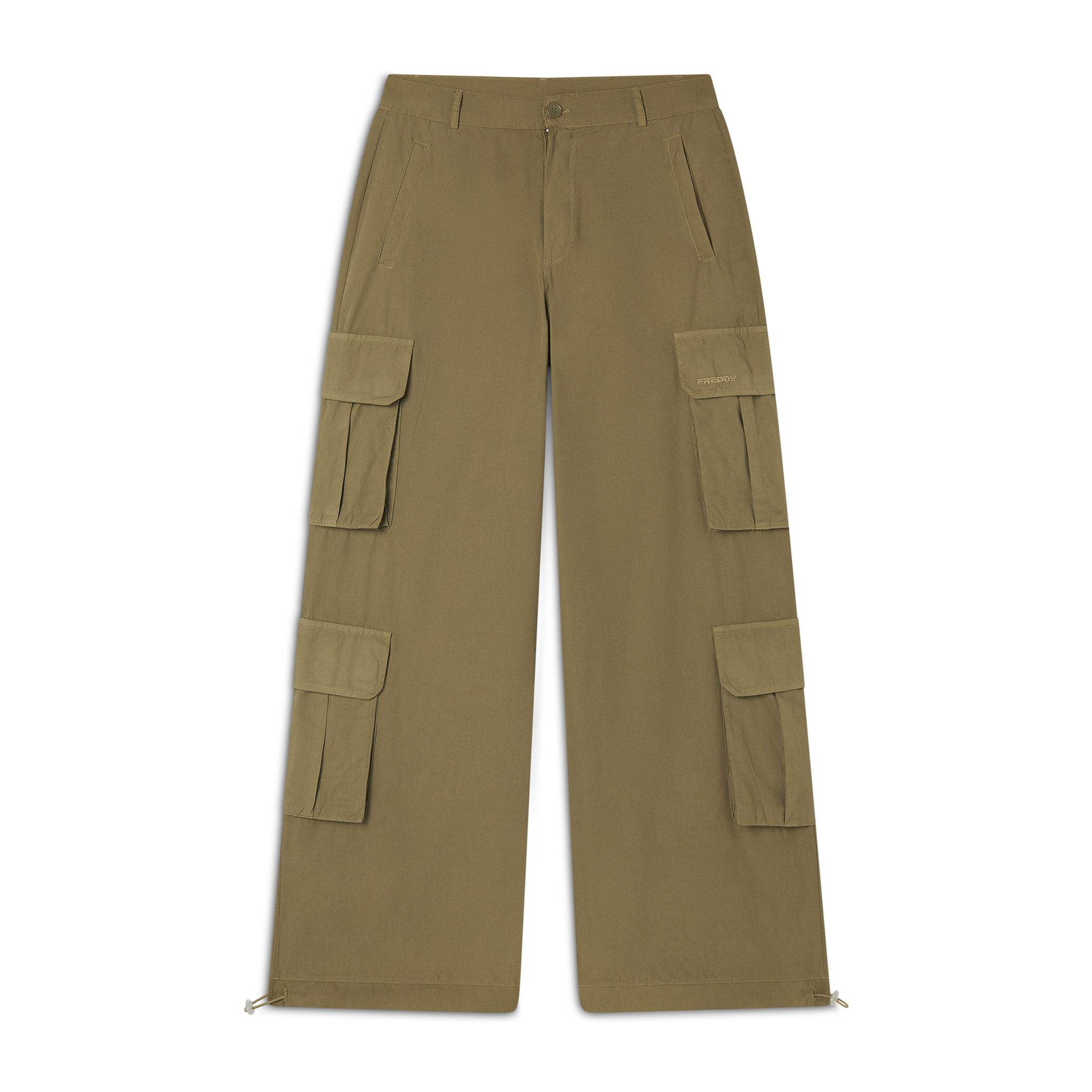 Pantaloni cargo baggy fit in popeline con quattro tasconi