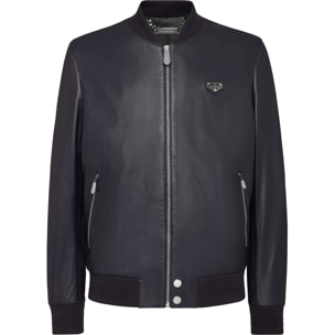 PHILIPP PLEIN Leather Bomber ICONIC PLEIN