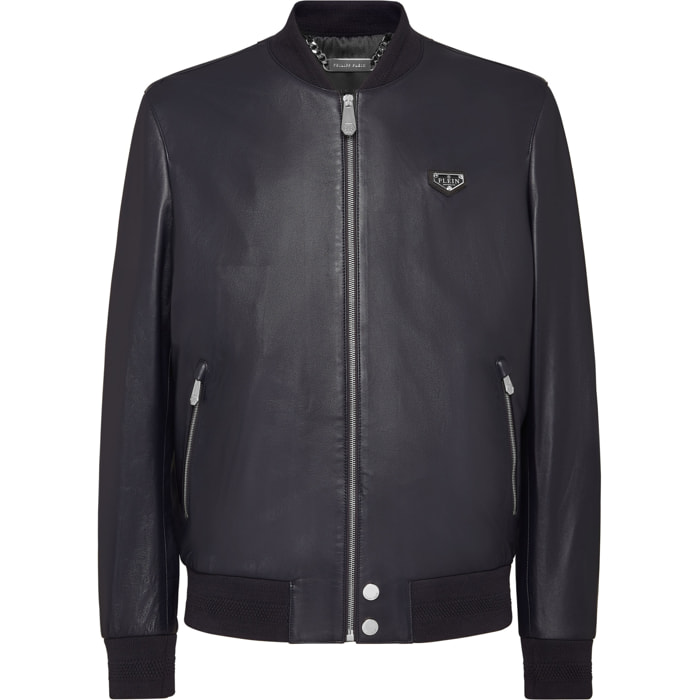 PHILIPP PLEIN Leather Bomber ICONIC PLEIN
