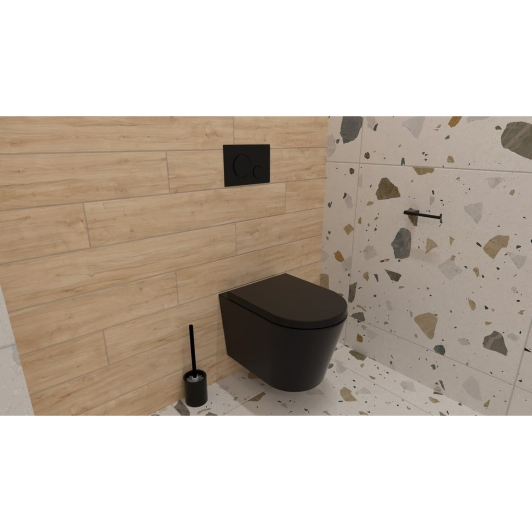Feel Brosse WC en céramique, noir (SATDFEEL37CE)
