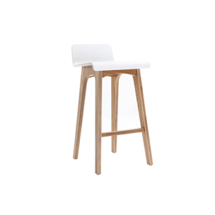 Tabourets de bar scandinaves bois clair et blanc H65 cm (lot de 2) BALTIK