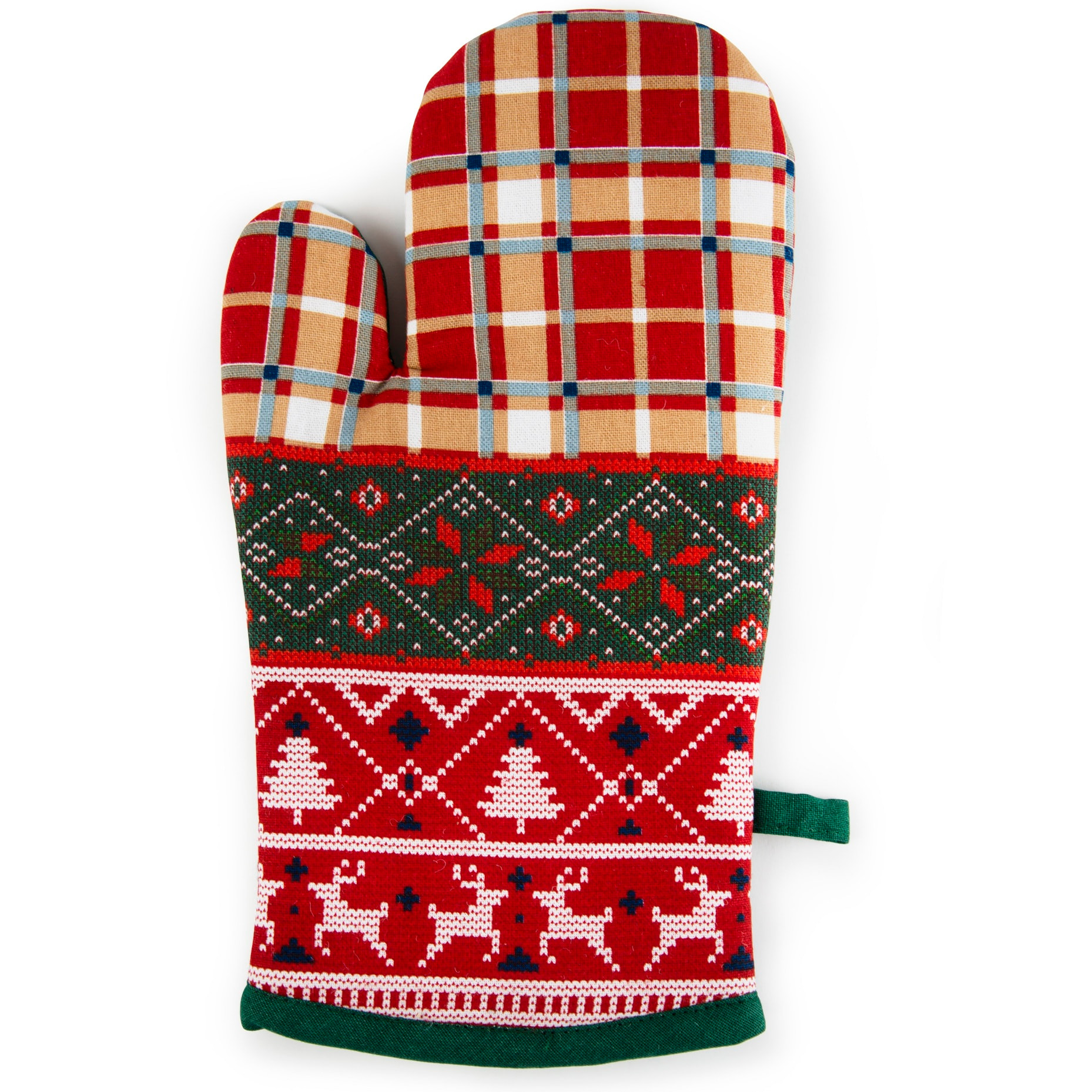 Set torchon avec gant de cuisine Excelsa – Fall Winter, Coton Rouge