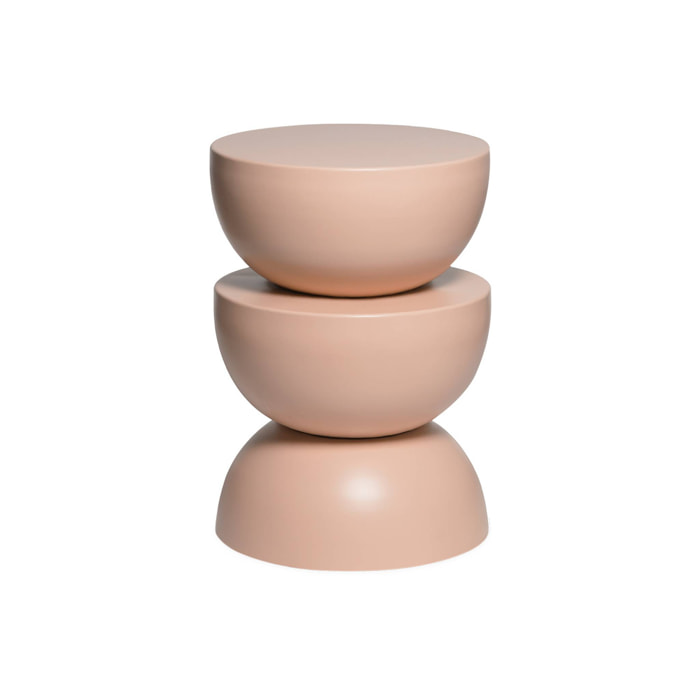 Table d'appoint. bout de canapé. table de chevet en métal. rose. Coumba. Ø32 x H 46.5cm