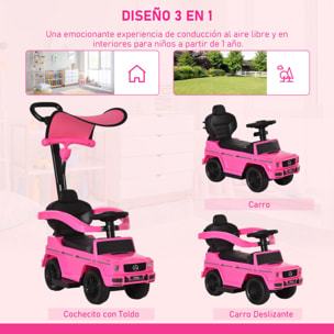 Correpasillos para Niños con Licencia Mercedes G350 Coche Correpasillos para Niños de 1-3 Años con Bocina Capota Extraíble y Barandilla Carga 25 kg 85,5x40,5x95 cm Rosa