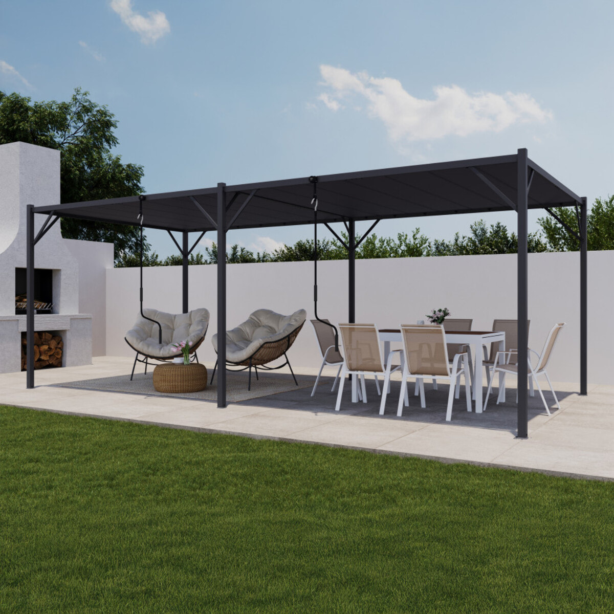 Pergola Venice toit lames orientables 3x6m