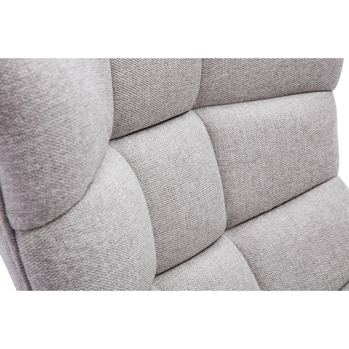 Fauteuil scandinave en tissu effet velours texturé gris clair et bois clair BRODY