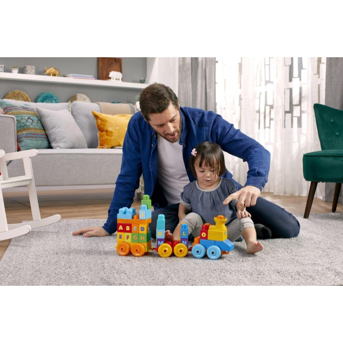 Mega Bloks Treno dell'Alfabeto da 50 Pezzi Blocchi da Costruzione unisex Fisher-Price