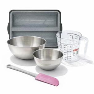 Set à pâtisserie 1 moule à baguettes en silicone fibre de verre 2 bols à mixer 1 verre mesureur 1 spatule Zenker