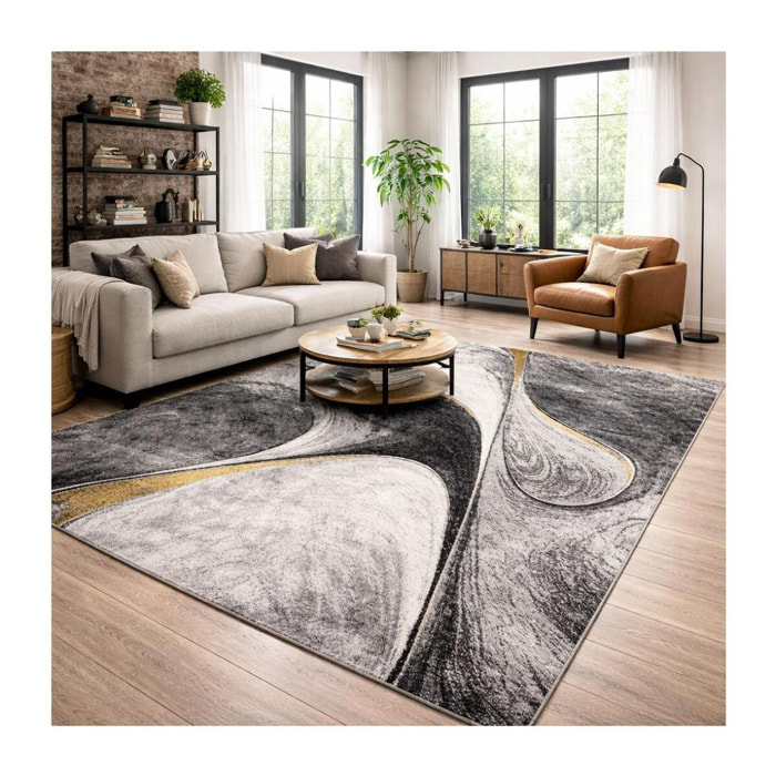 Tapis moderne Tavo avec motif de gouttes d'eau