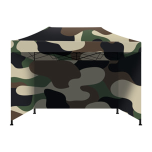 Taman Tenda / Gazebo Per Giardino 3X4,5 Mt Impermeabile Tendone Pieghevole Per Fiere E Mercati Con Teli Laterali Colore Camouflage