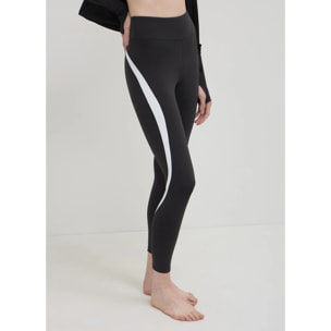 Leggings microfibra bande contrasto