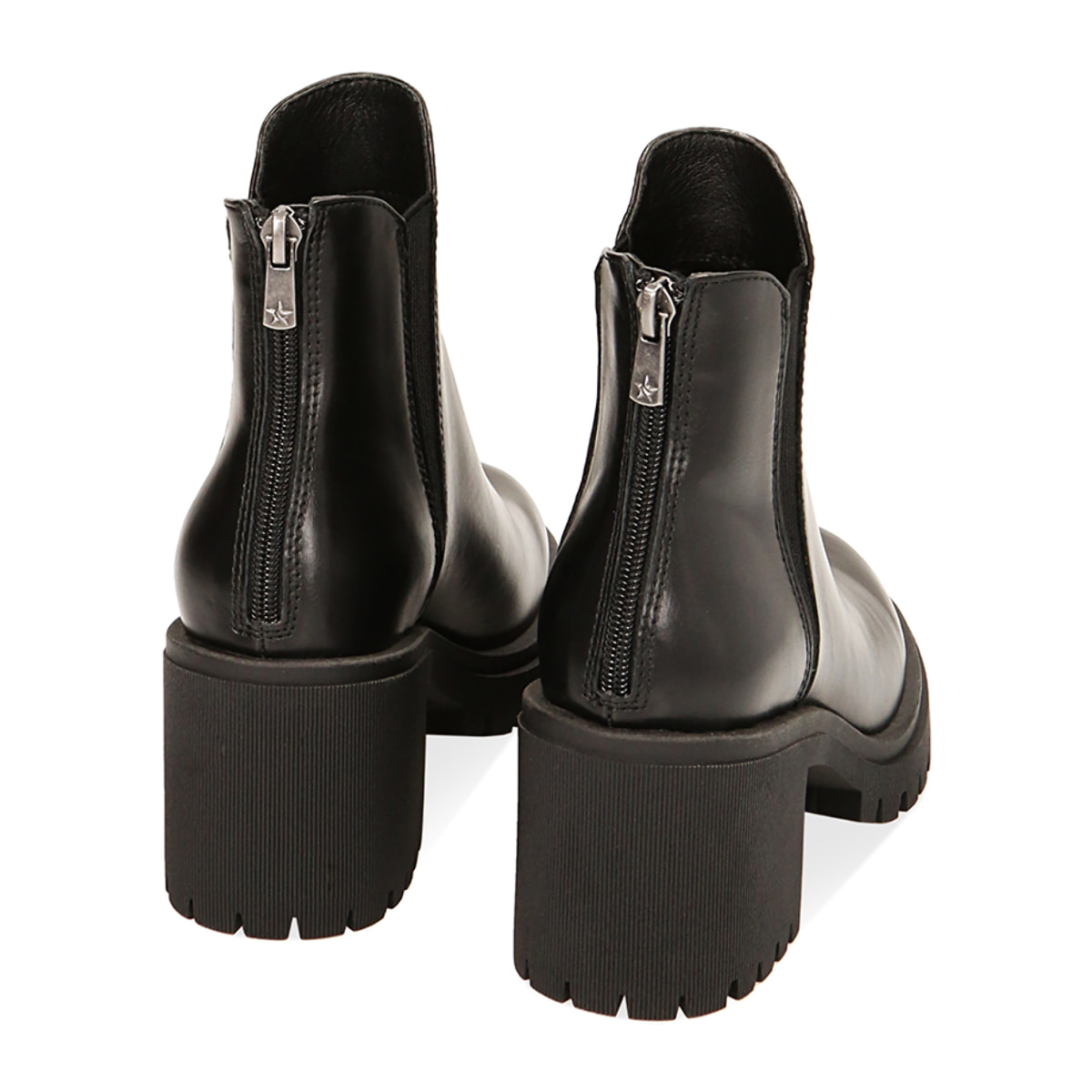 Stivaletti Chelsea nero abrasivato, tacco 7 cm