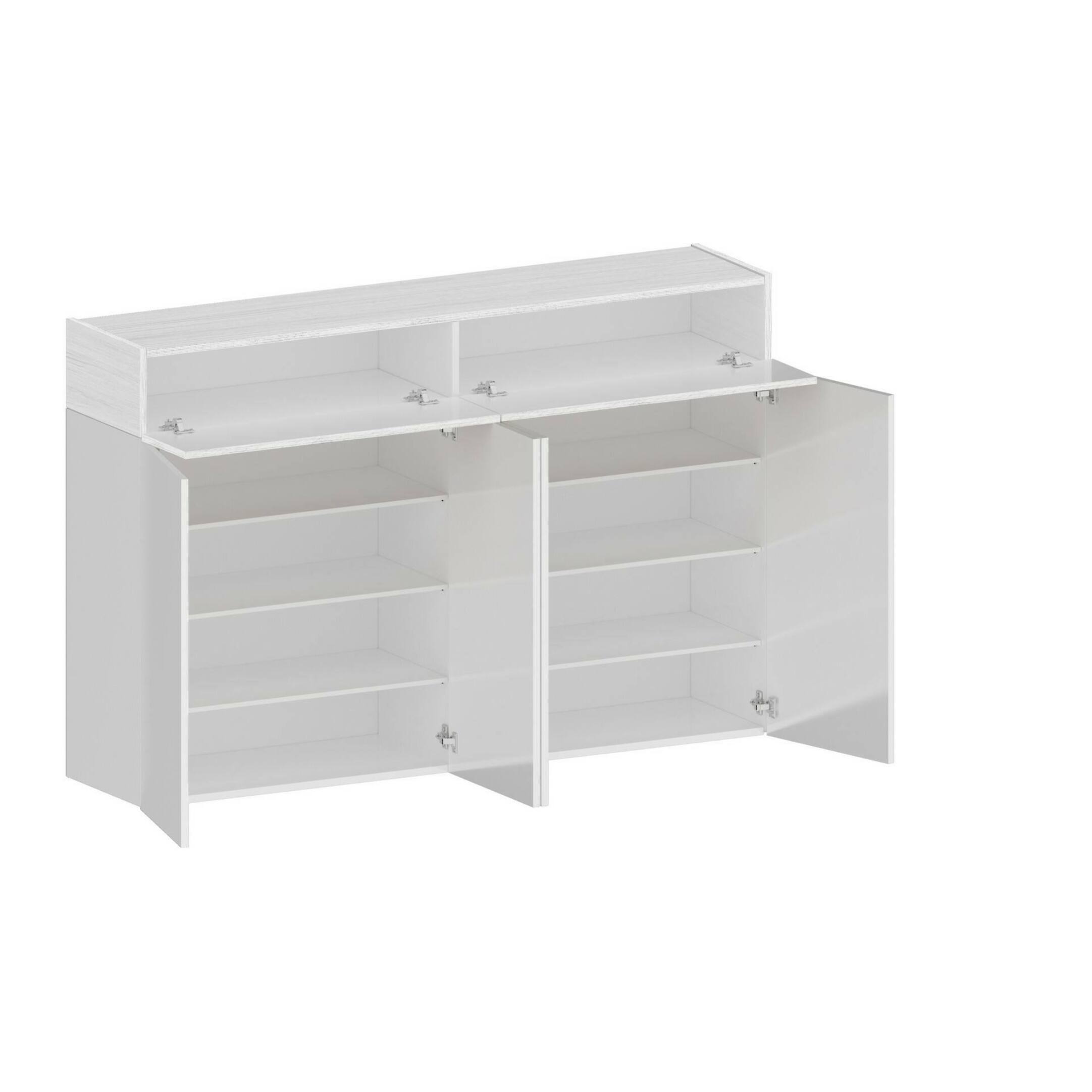 Scarpiera Dcandrev, Porta scarpe salvaspazio a 6 ante, Armadio multifunzione da ingresso, 154x38h100 cm, Bianco effetto larice