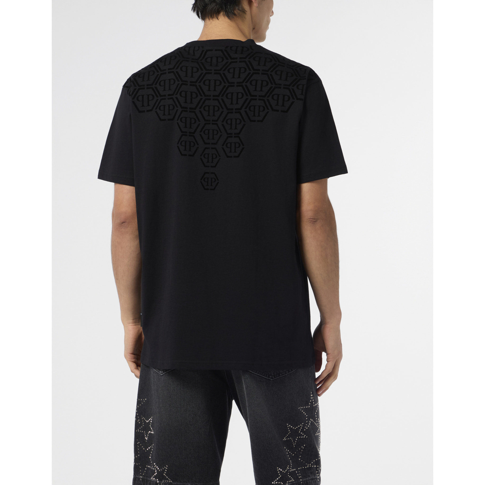 PHILIPP PLEIN Round Neck T-Shirt Degrade Monogram Monogram