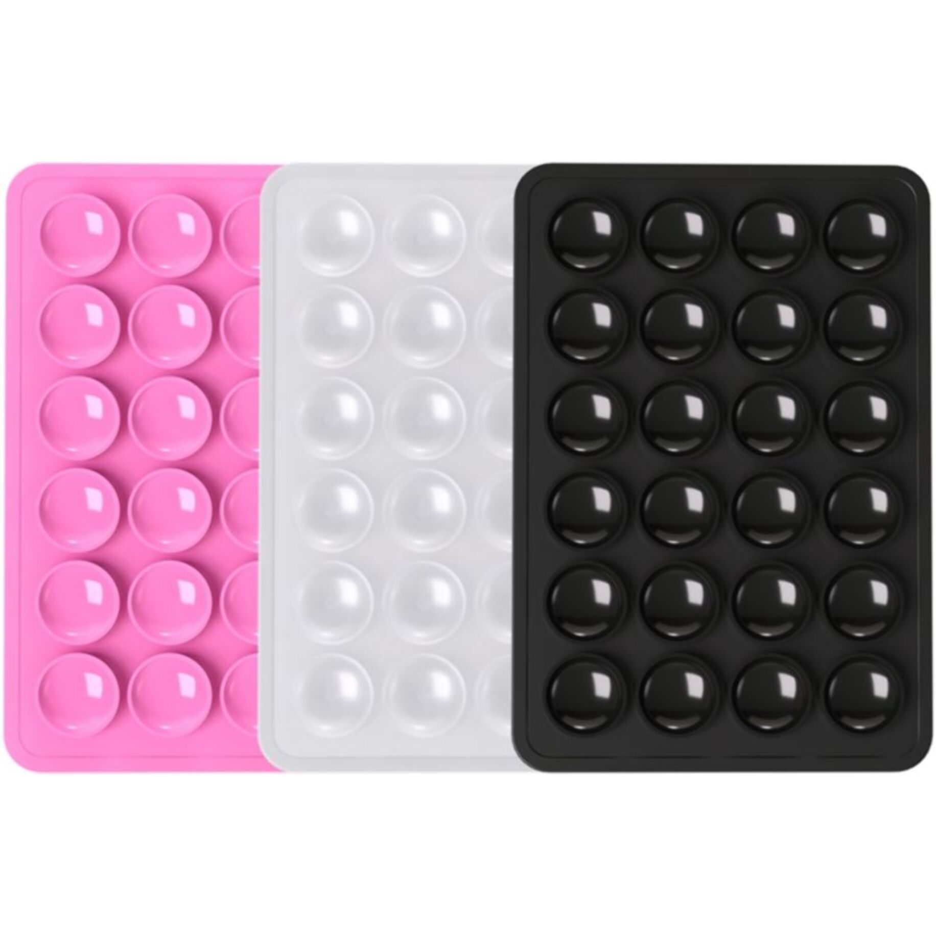 Support smartphone BBC x3 double-face ventousé noir/rose/gris