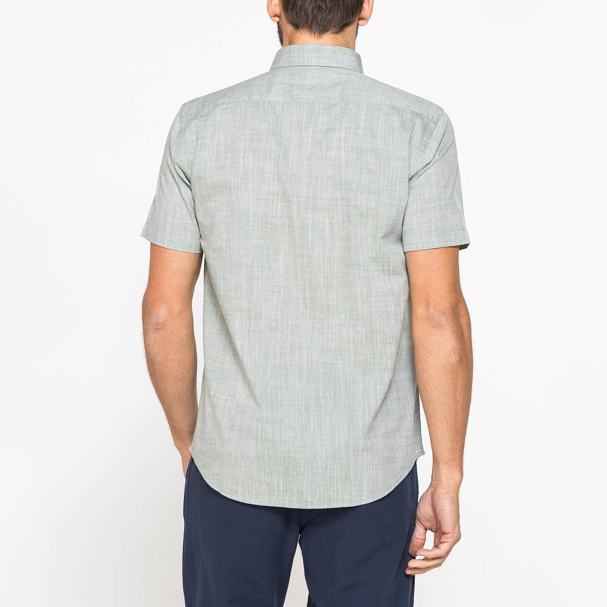 CAMICIA IN COTONE FIAMMATO EFFETTO LINO