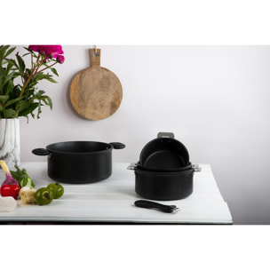 Casseroles antiadhésive en aluminium - poignée amovible   diamètre 24cm