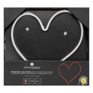 Tube néon mural led "Coeur" rouge L 32cm