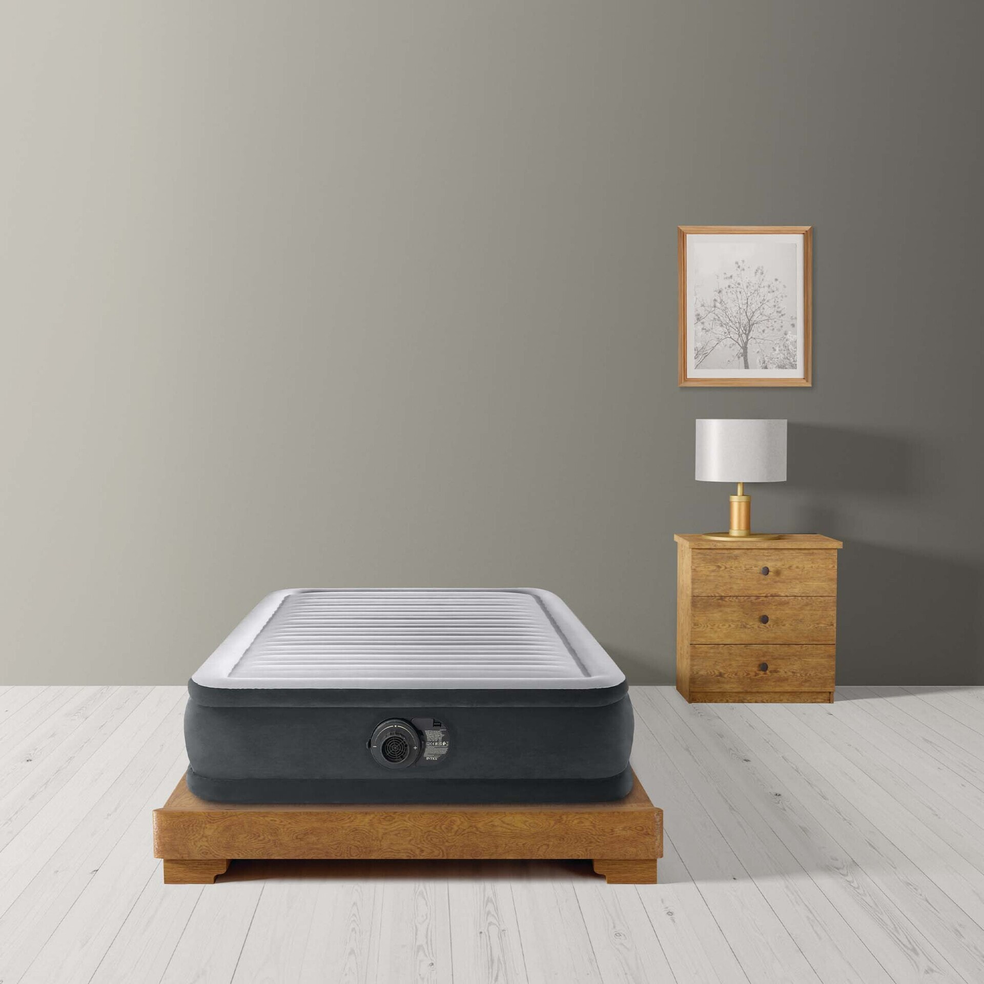 Intex Materasso Gonfiabile Dura-Beam Comfort Plush Singolo con Pompa Elettrica Incorporata, 99x191x33 cm