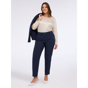 Fiorella Rubino - Camiseta bimatérica de manga larga - Beige