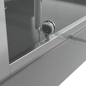Cabine de douche rectangle 110x80x215cm - Portes pivotantes - Lignes grises anthracites - SCRATCHY 2