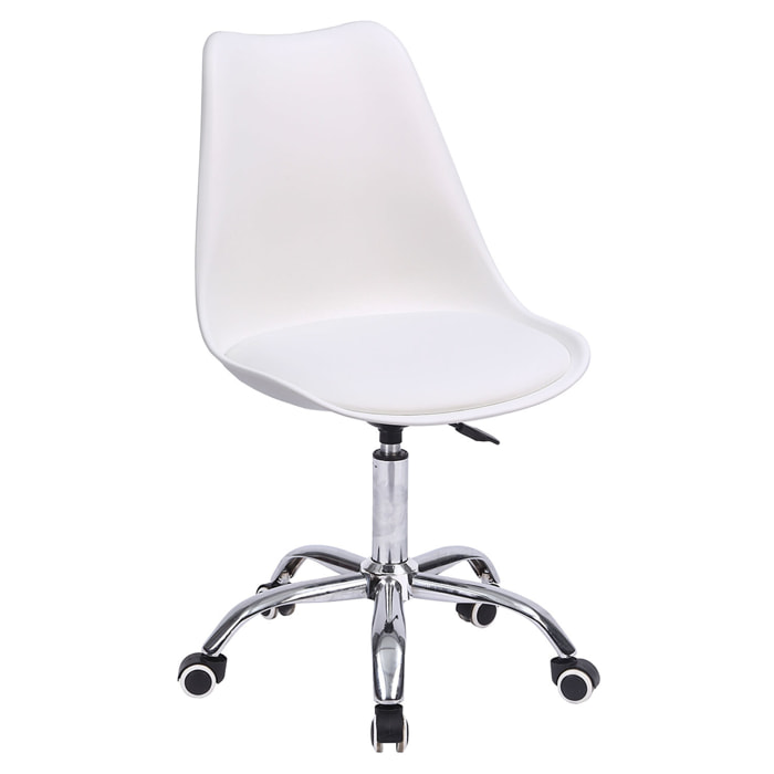 Chaise de bureau réglable en hauteur blanche ANNE