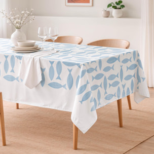 Nappe anti-taches NERINA BLEU - en 100 % coton