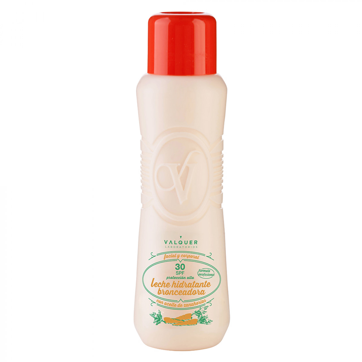 Valquer Leche hidratante bronceadora de zanahorias facial y corporal SPF 30 - 480 ml