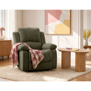 Armand - fauteuil relax électrique en velours côtelé - Vert
