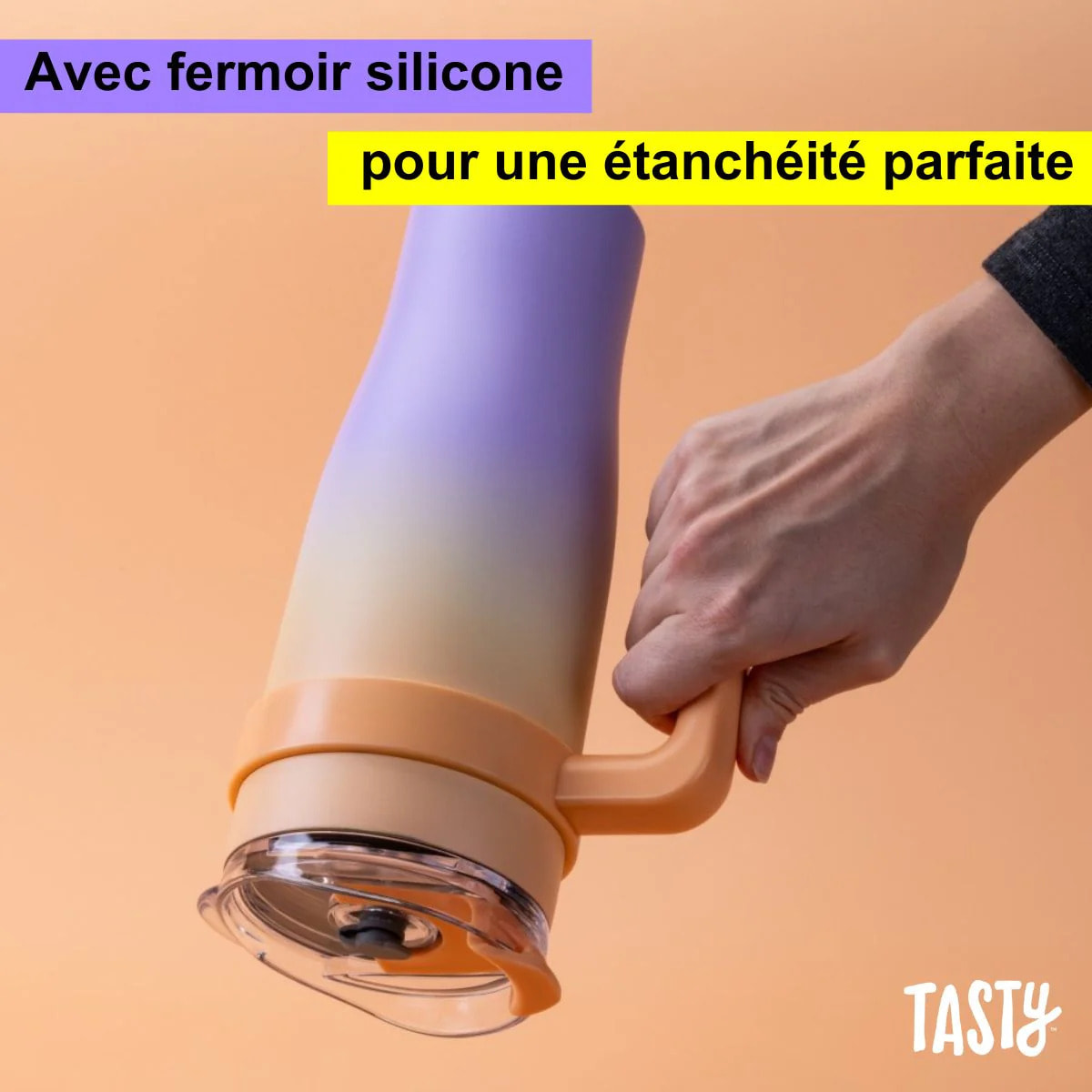 Gobelet isotherme 1200 ml lilas et pêche Tasty