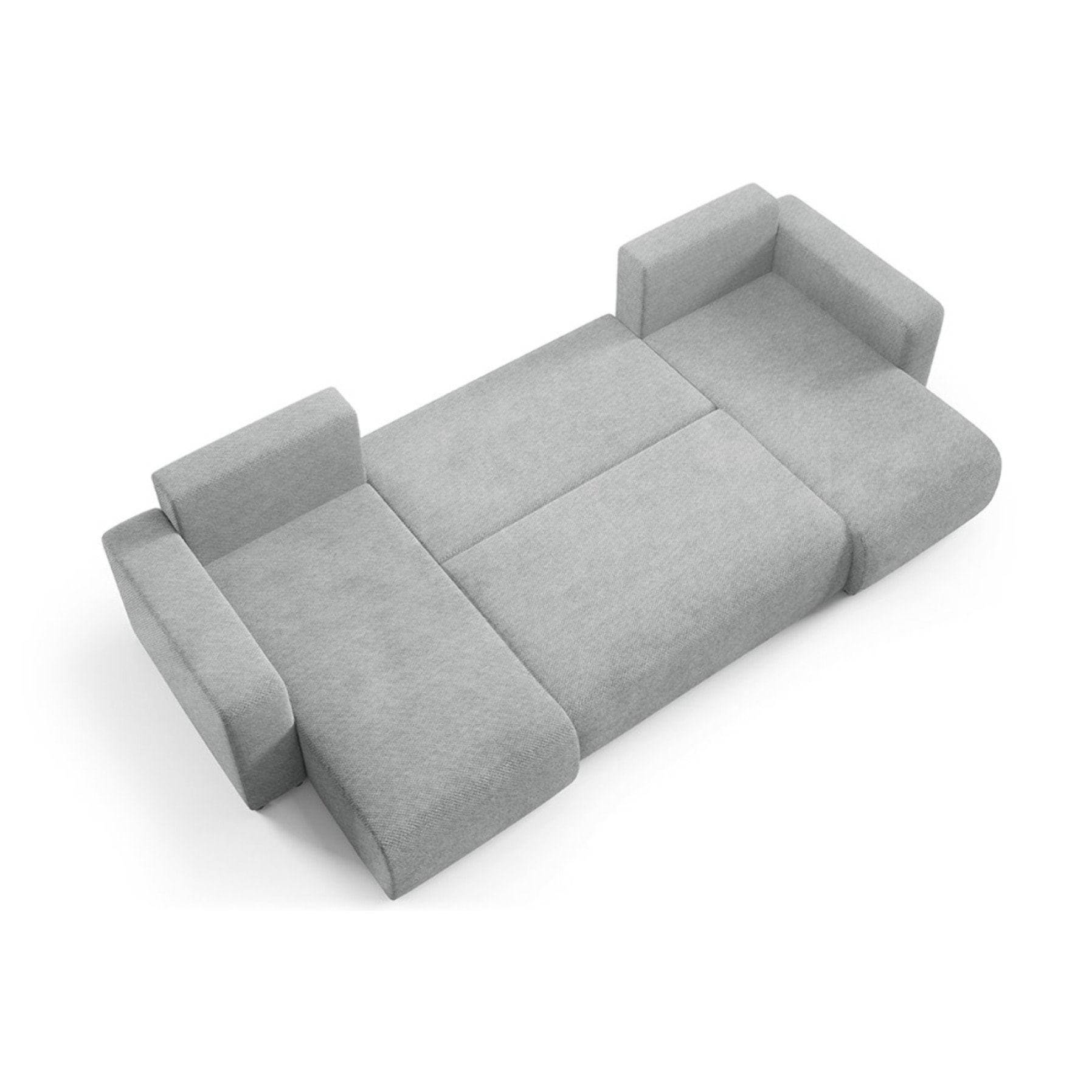 GLORIA - Canapé panoramique 6 places en tissu gris