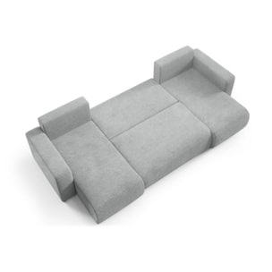 GLORIA - Canapé panoramique 6 places en tissu gris