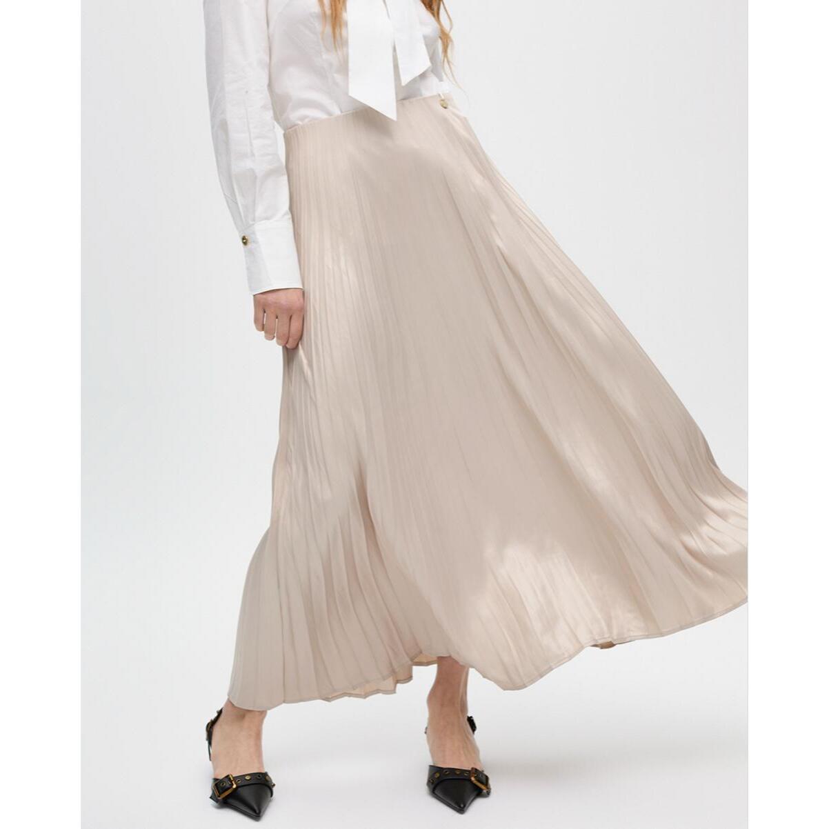 Gonna plissettata effetto cerato