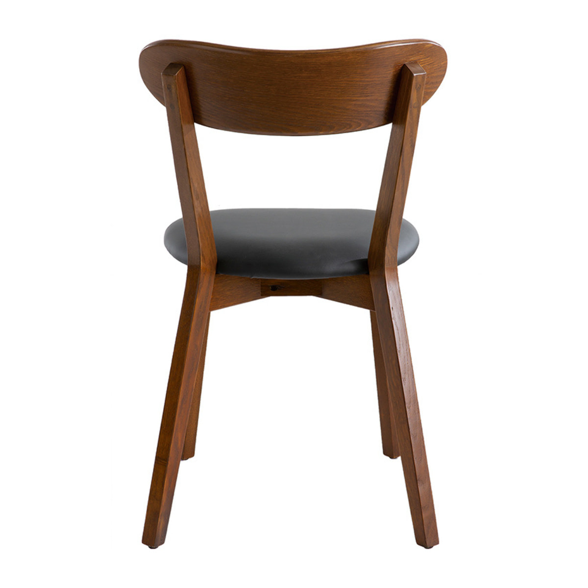 Chaises vintage en bois foncé et noir (lot de 2) DOVE