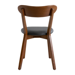 Chaises vintage en bois foncé et noir (lot de 2) DOVE