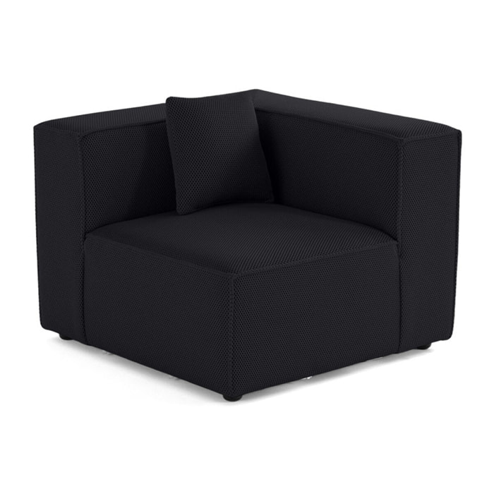 Arty - module d'assise d'angle réversible - en tissu mailles 3D - Noir