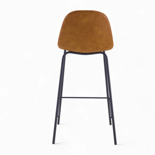 Pack 4 chaises pour îlot central camel et marron 65 cm - Henrik