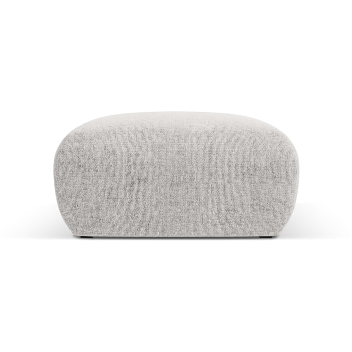 Pouf "Nolio" en chenille gris clair