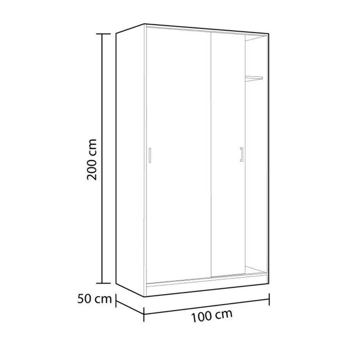 Armario Max 2 puertas correderas Blanco Artik (Blanco Mate)