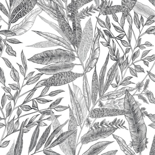 Papier peint decor jungle Noir et blanc