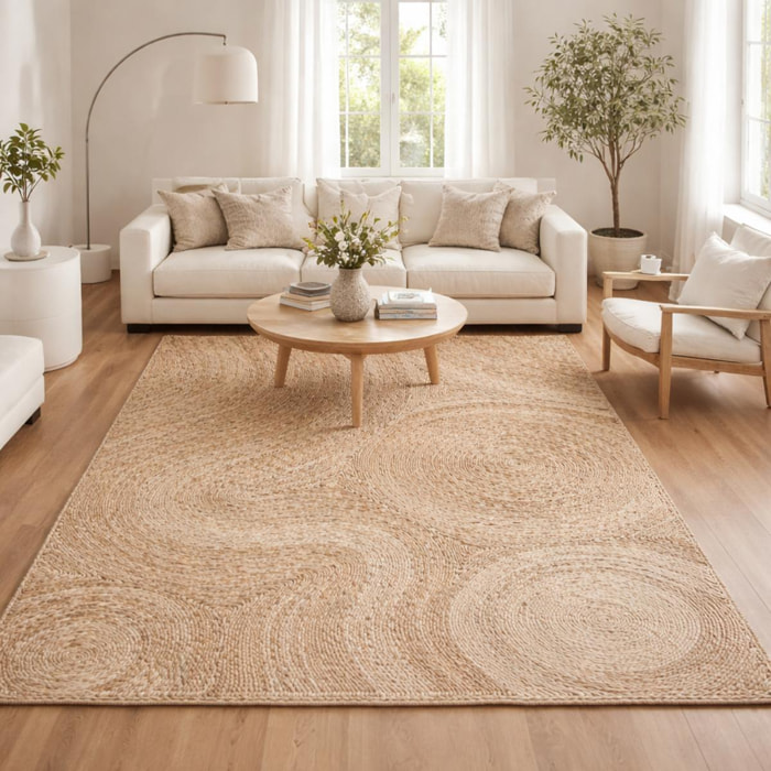 Tapis salon Motif Rond, Structure Relief, BAGI, Confort