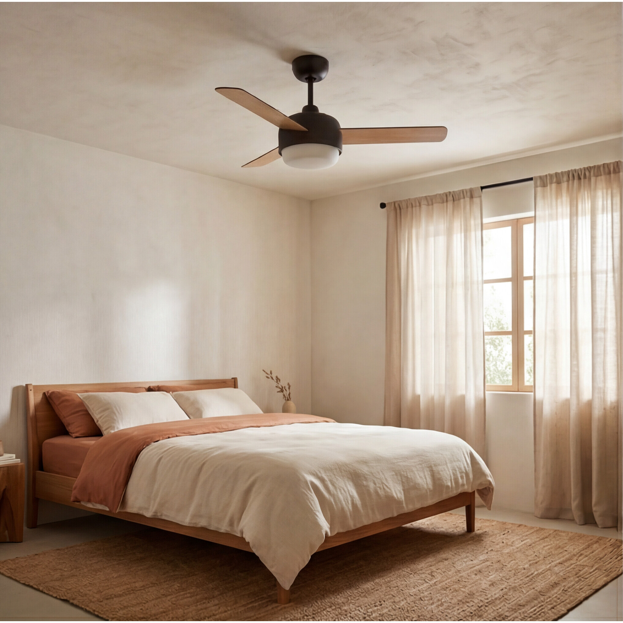 Forlight Ventilador IP20 Klar E27 40W Marrón cobrizo Madera