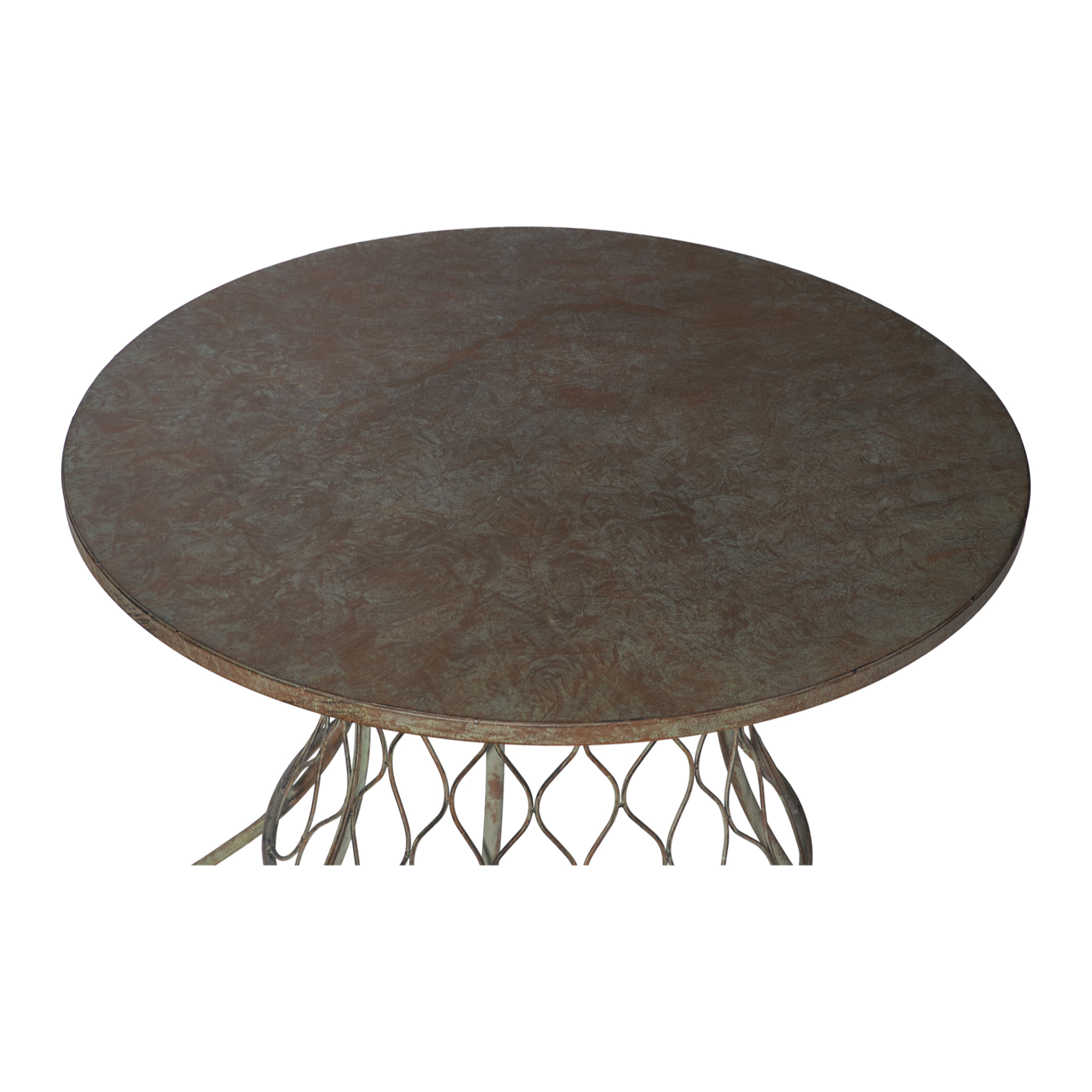 IRON LINE - TAVOLO ROTONDO METALLO VERDE - 4 POSTI - misura 100x100x75