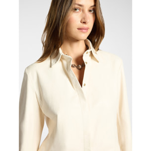Elena Mirò - Camicia in pelle - Bianco