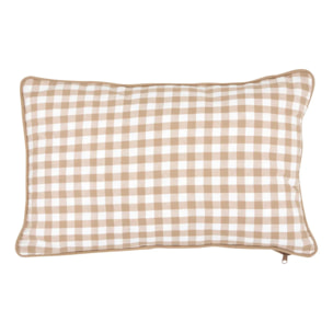 Coussin Groove 50x30cm vichy beige lin