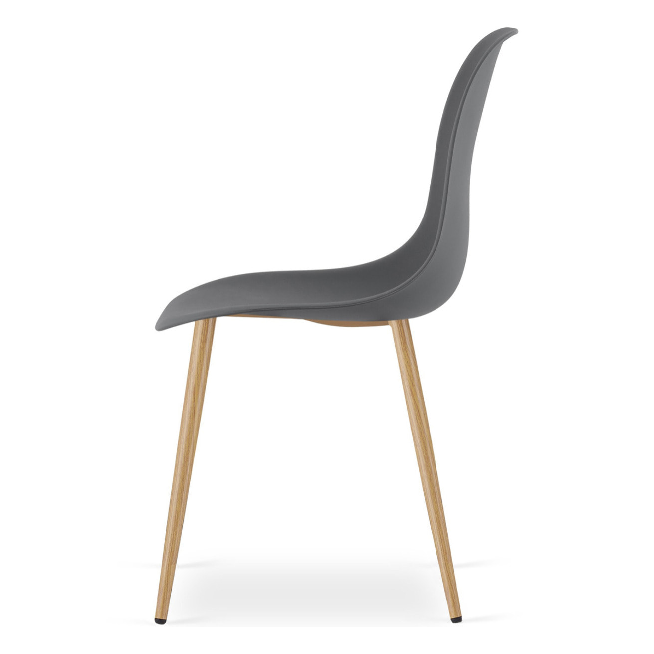 Set di 2 sedie WAT scandinave grigio scuro e legno