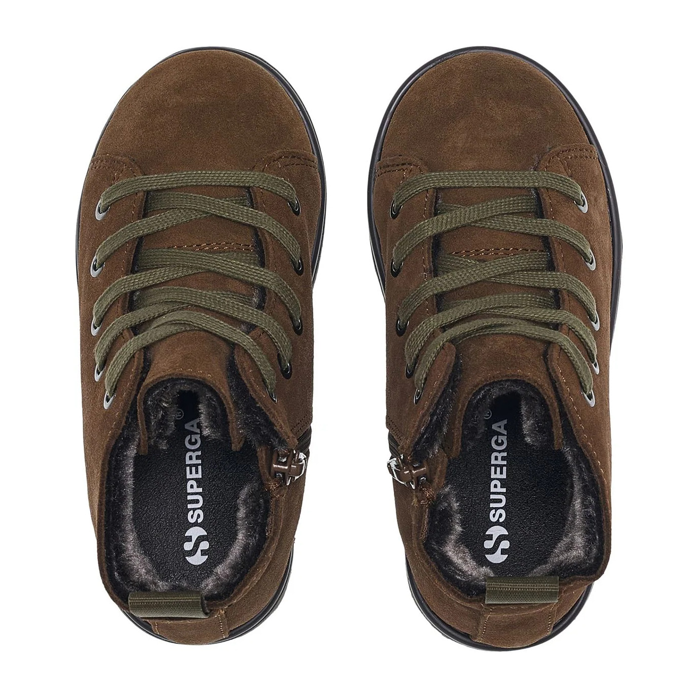 Stivaletti Superga Bambino/a Marrone 3008 Kids Lace-Up Boot Suede