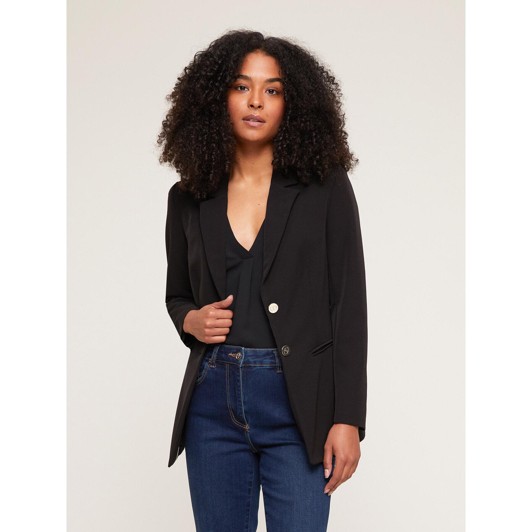 Motivi - Blazer botonadura simple de color liso - Negro